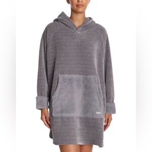 BEARPAW Cozy Gray Oversized Hooded Pullover